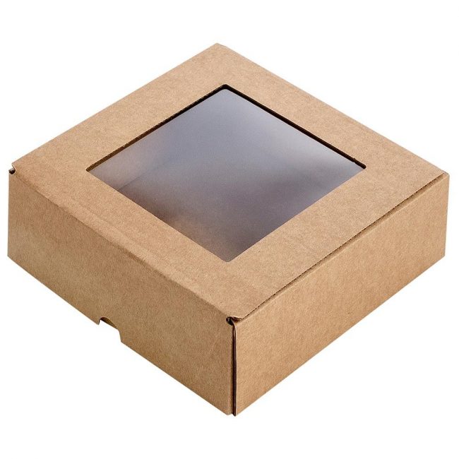 Dovanų dėžutė su langeliu 150 x 150 x 50 mm