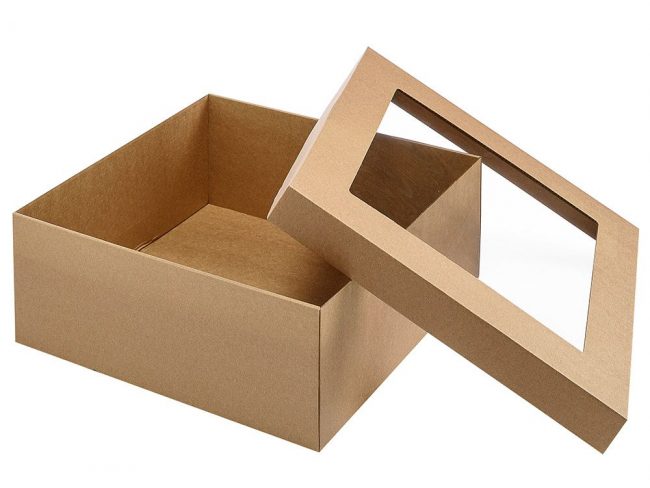 Dviejų dalių dėžutė su langeliu 310 x 310 x 120 mm