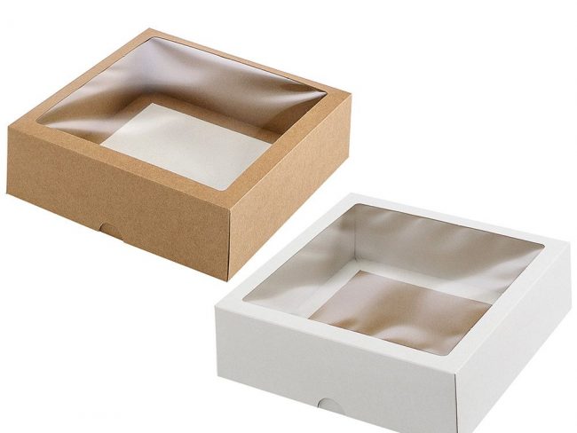 Dviejų dalių dėžutė su langeliu 210 х 210 х 60 mm - 210 x 210 x 60 mm, ruda