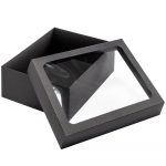 Dviejų dalių juoda dėžutė su langeliu 280 x 210 x 90 mm