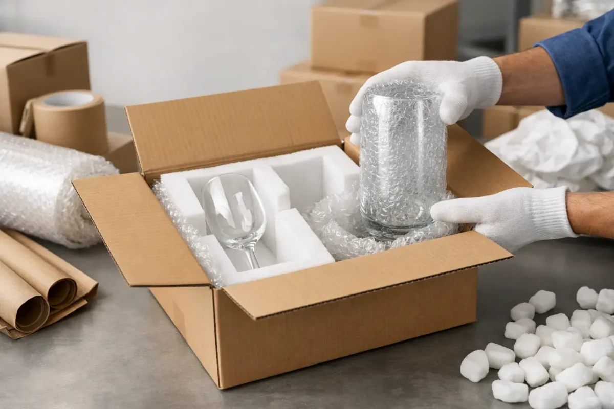 Kaip saugiai supakuoti stiklo gaminius