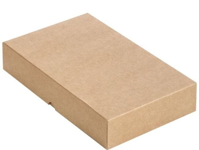 Dovanų dėžutė 200 x 90 x 30 mm, ruda/balta