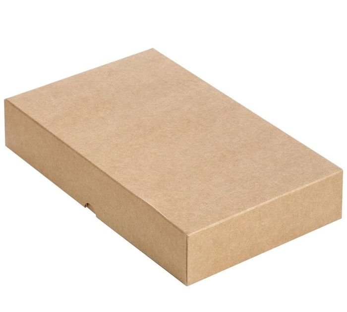 Dovanų dėžutė 200 x 90 x 30 mm, ruda/balta